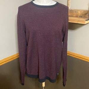 Pro Jek Raw maroon & black striped long sleeve crewneck shirt size Medium
